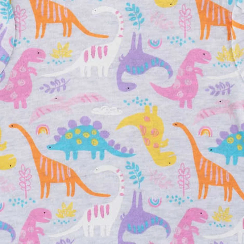 NWT Kids Headquarters Infant Girl 4-Piece Dinosaur Set Grey/Pink Size 3M